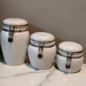 Set of 3 antique canisters